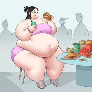 weight gain, fat ass, fat woman, big boobs, big ass, food